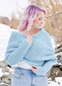 Easy Crochet Sweater Scarf x @knitatude Kit - Yummy Yarn Fine Version