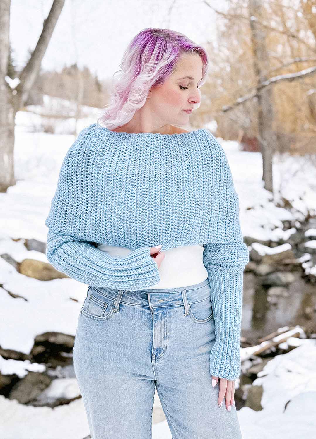 Easy Crochet Sweater Scarf x @knitatude Kit - Yummy Yarn Fine Version