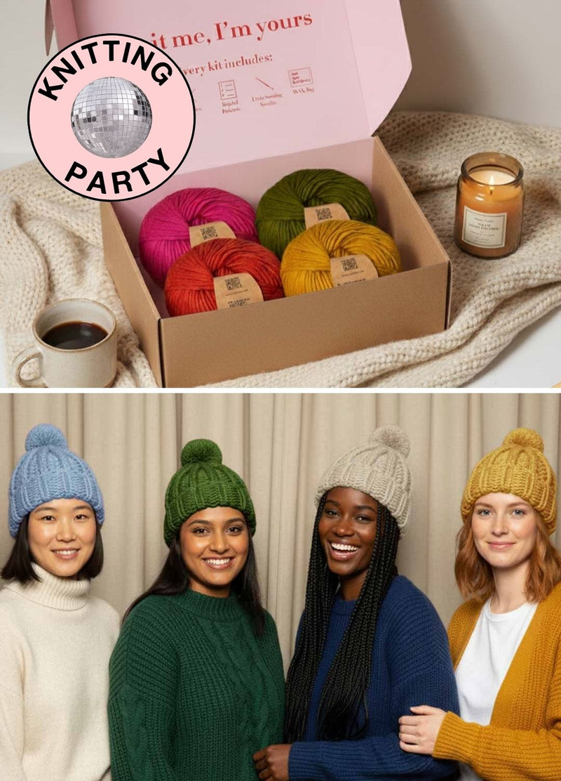 Friendsgiving Knitting Party Kit - Knit Matching Beanies