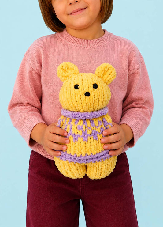 The Knitty Bear - Easy Mini Knitted Bear Kit - Cuddle Yarn