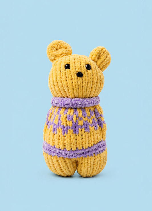 The Knitty Bear - Easy Mini Knitted Bear Kit - Cuddle Yarn