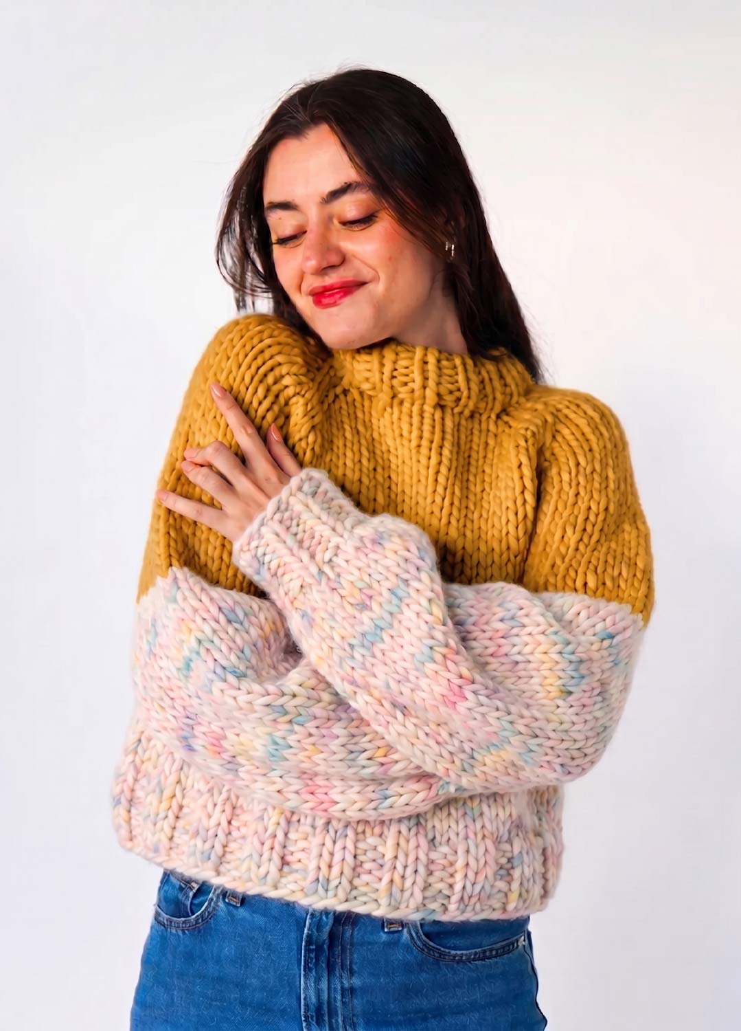The Rainbow Sweater Kit x @paula.on.knits - Yummy Yarn Version