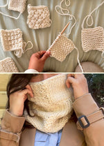 2 Kits Bundle | Knitting Stitch Sampler Kit Make your first Snood + Dinka Scarf - Yummy Yarn Version