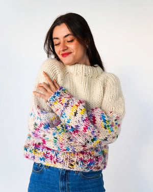 The Rainbow Sweater Kit x @paula.on.knits - Yummy Yarn Version
